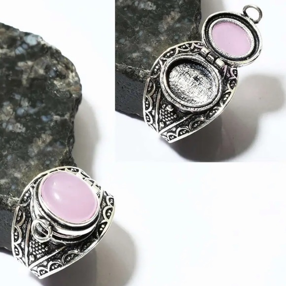 #253 Rose Chalcedony Poison ☠️ Ring 💍 Handcrafted Size 8.75 NWOT - Picture 1 of 14